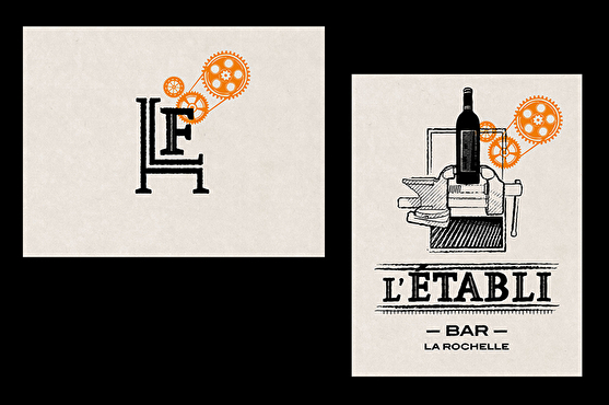 Carte de viste du bar par l'identité visuelle du logo 
