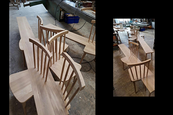 Fabrication des chaises sur mesure dans l'atelier
